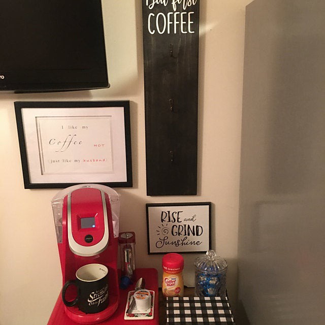 Giá Treo Tường Cốc Cà Phê | But First Coffee Sign | Trang trí tường trang trại