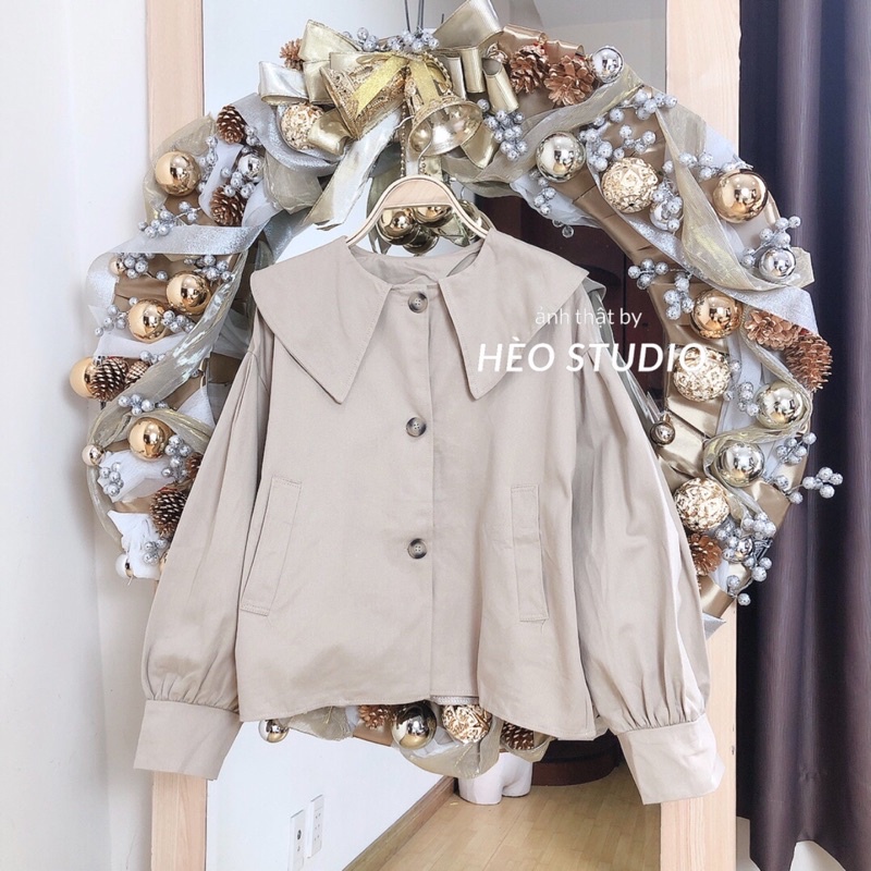 Áo Khoác Kaki Cổ Bèo Hèo Studio (Ảnh Thật)