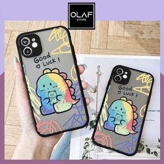 Ốp iPhone khủng long dễ thương phong cách tranh nghệ thuật. Dành cho SE/7/7 plus/8/8 plus/X/Xs/Xs Max/11/11 Pro Max