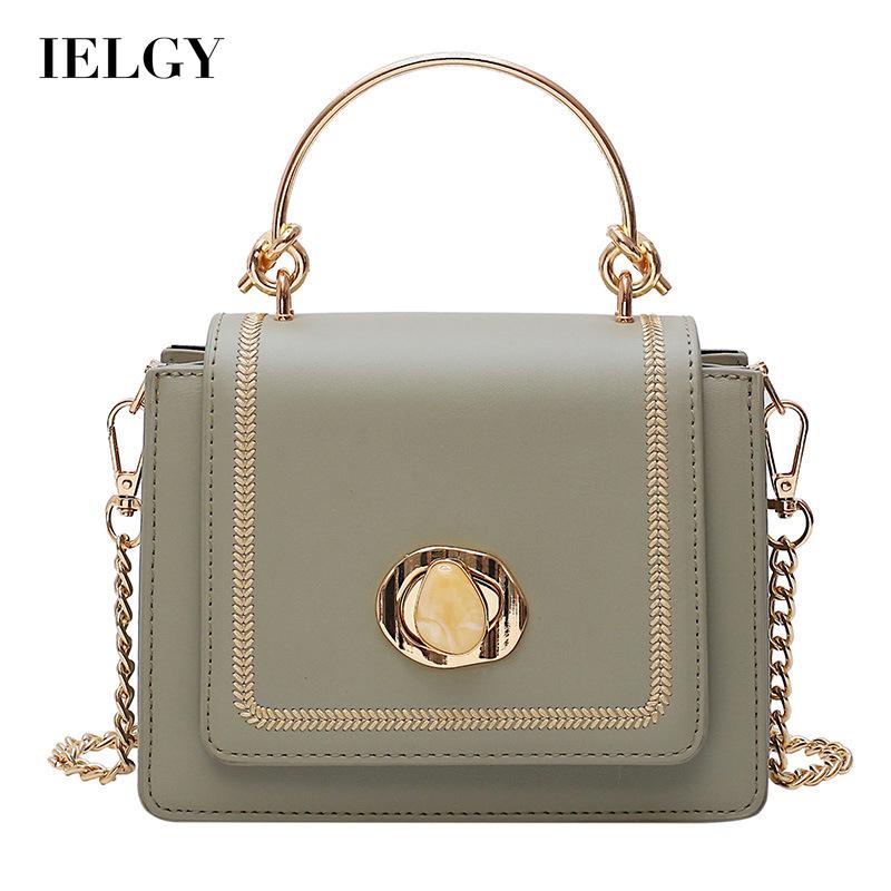 Túi đeo vai IELGY cỡ nhỏ phối dây xích thời trang cho nữ