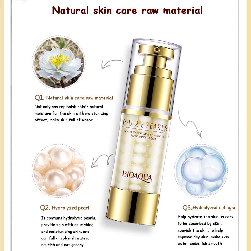 BIOAQUA Natural Pearl Whitening Cream Collagen Moisturizing Hydrating Face Cream Hyaluronic Acid Repair Anti Wrinkle Ant