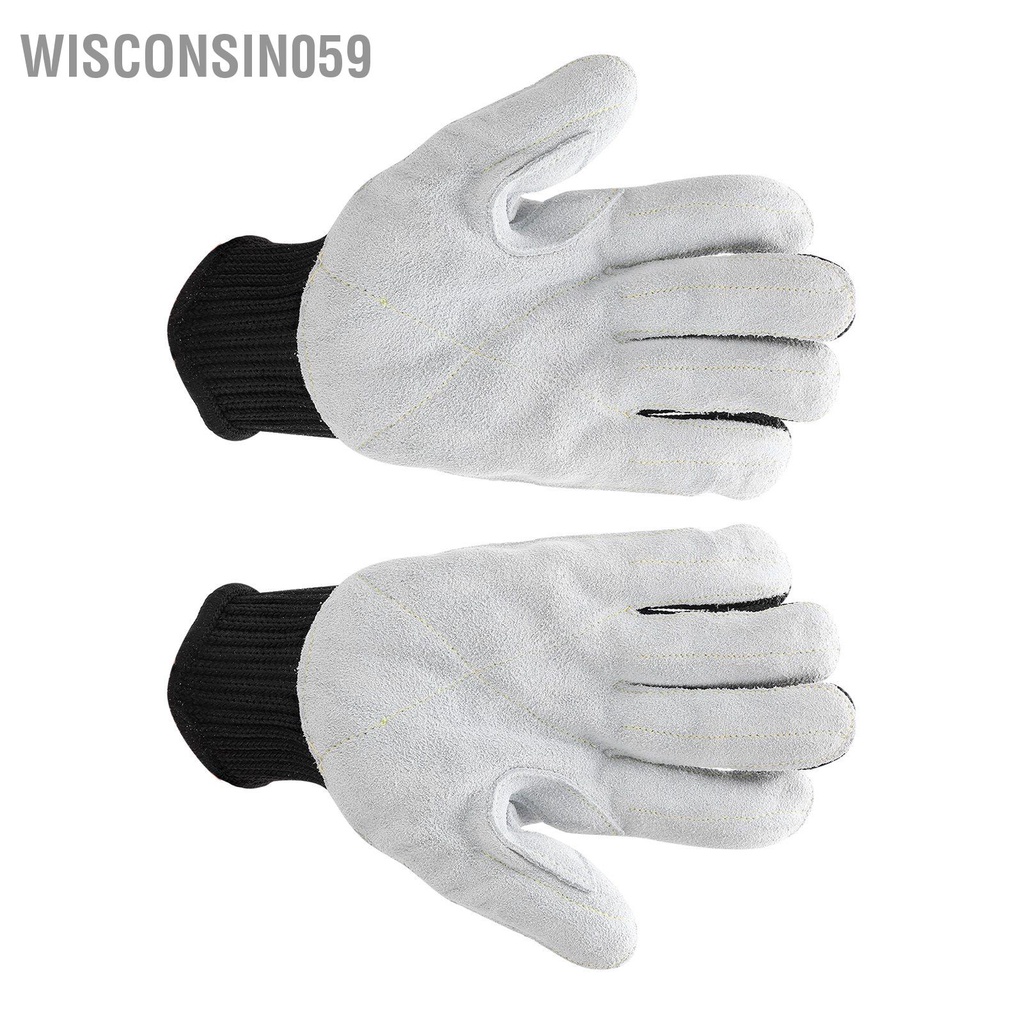 Wisconsin059 Pair Protective Gloves Grade 5 Anti‑Cutting Polyethylene Fiber Leather for Workshop Security