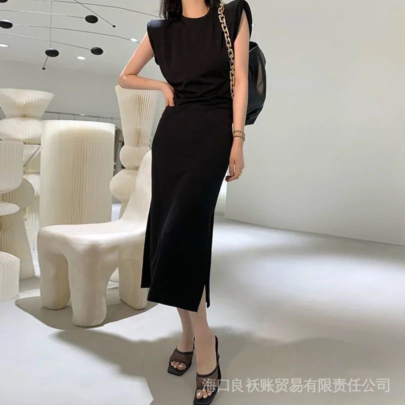Đầm Dài Vừa Vặn Màu Đen Phong Cách Hepburn Pháp Thời Trang Cao Cấp 2022 Cho Nữ