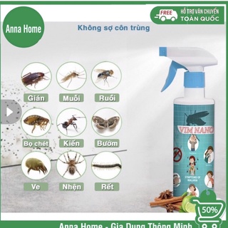Bình xịt côn trùng Vim Nano đuổi ruồi, muỗi, côn trùng , mùi hương dễ chịu chai 500ml