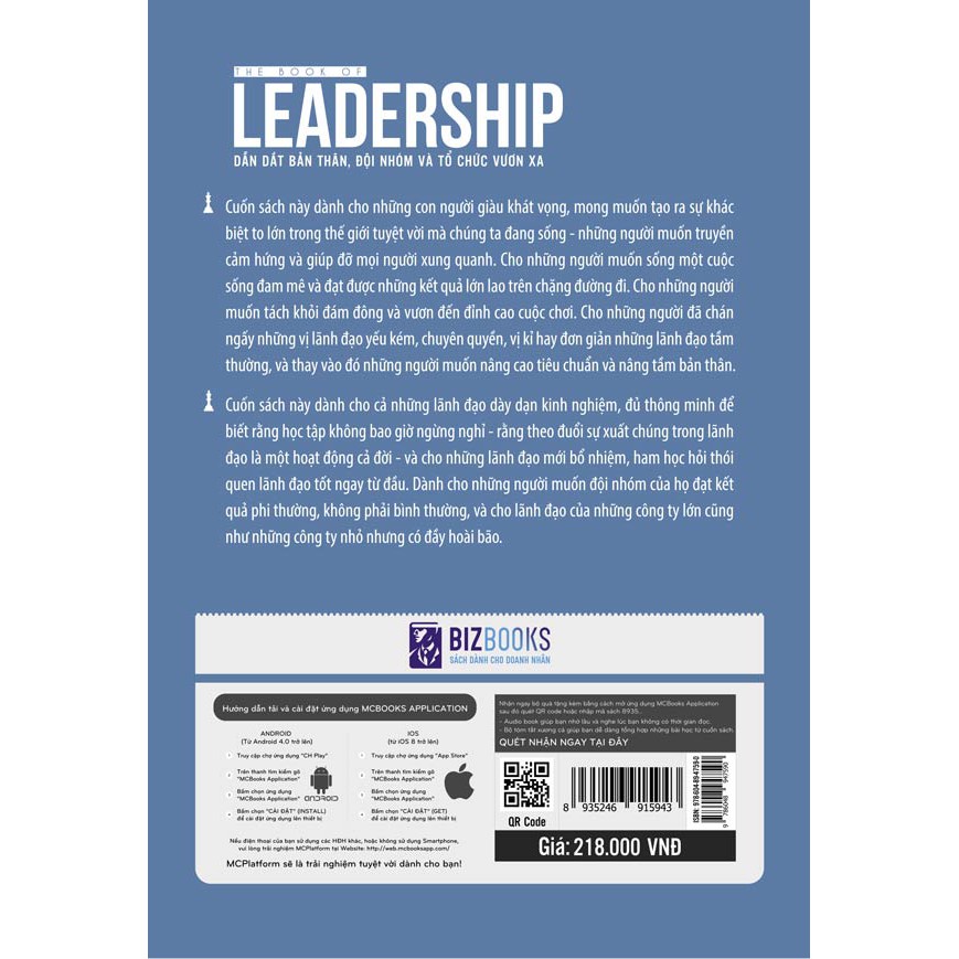BIZBOOKS - Sách Dẫn dắt bản thân, đội nhóm và tổ chức vươn xa - The book of leadership