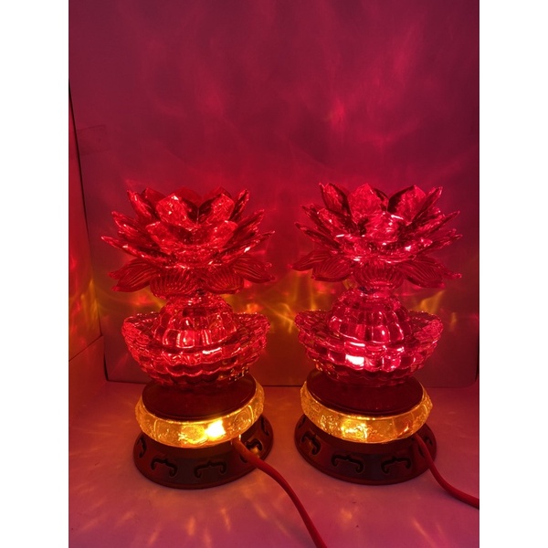 ĐÈN THỜ CÚNG SEN LED 16CM ( 1 CẶP )