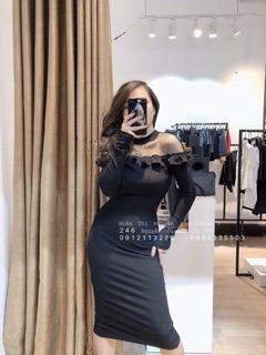 ĐẦM LEN BODY PHA LƯỚI bánh bèo