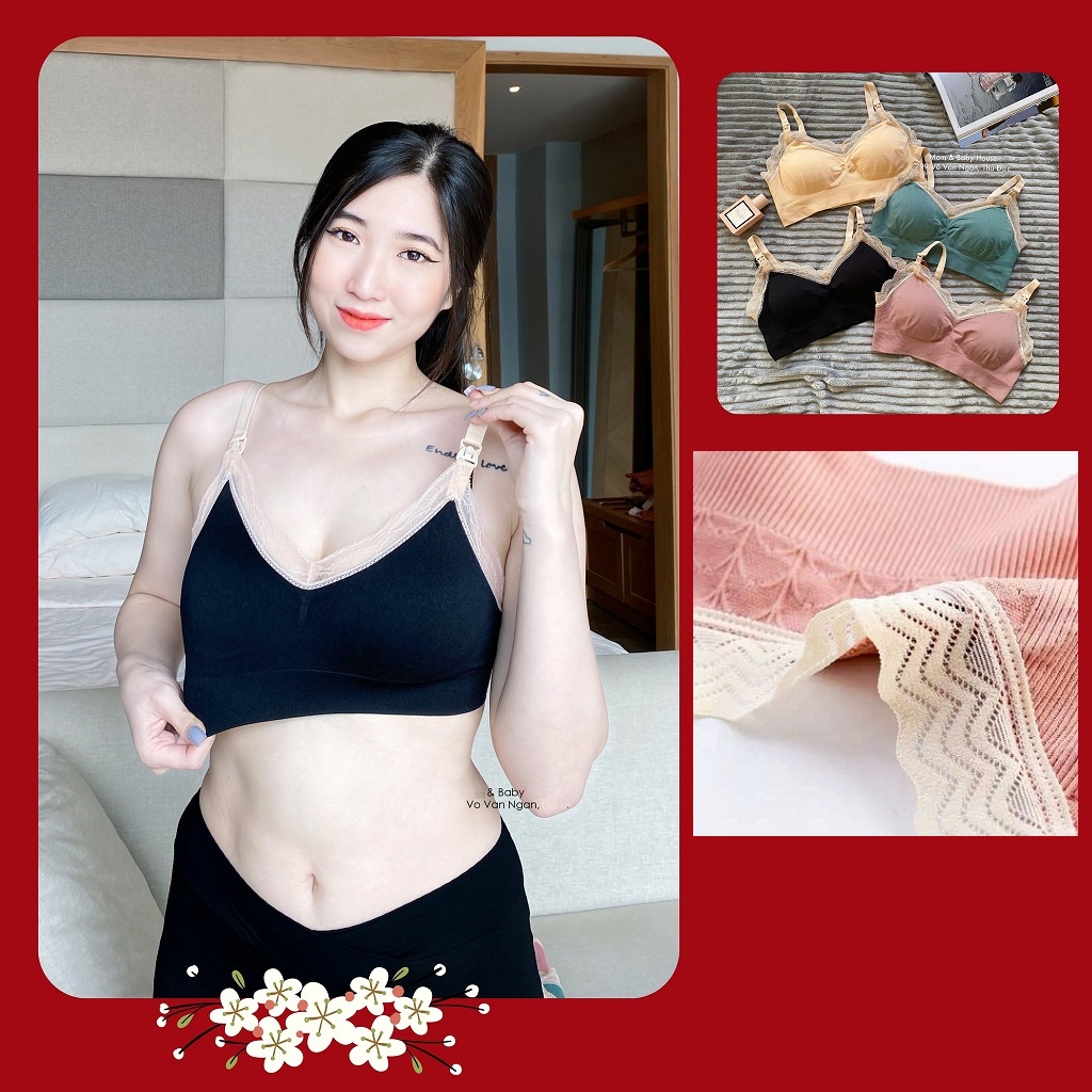 Áo Lót Bầu không gọng, áo ngực sau sinh, chất cotton mềm, thoải mái cho mẹ bầu mặc đến sau sinh