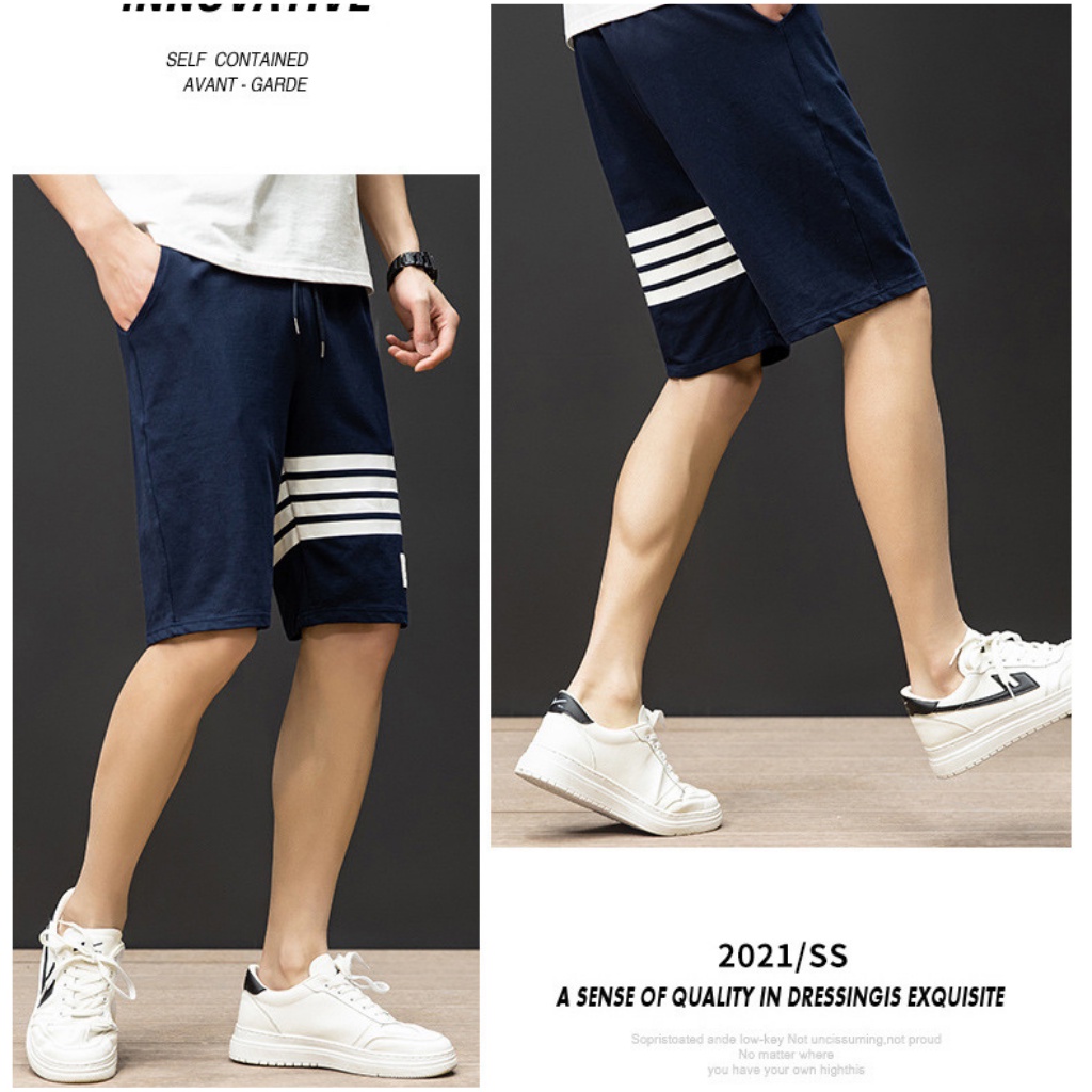 Quần đùi nam dáng thể thao Quần short nam 3 sọc chất liệu co giãn thoáng mát mùa hè hàng order nội địa 9CLOTHING