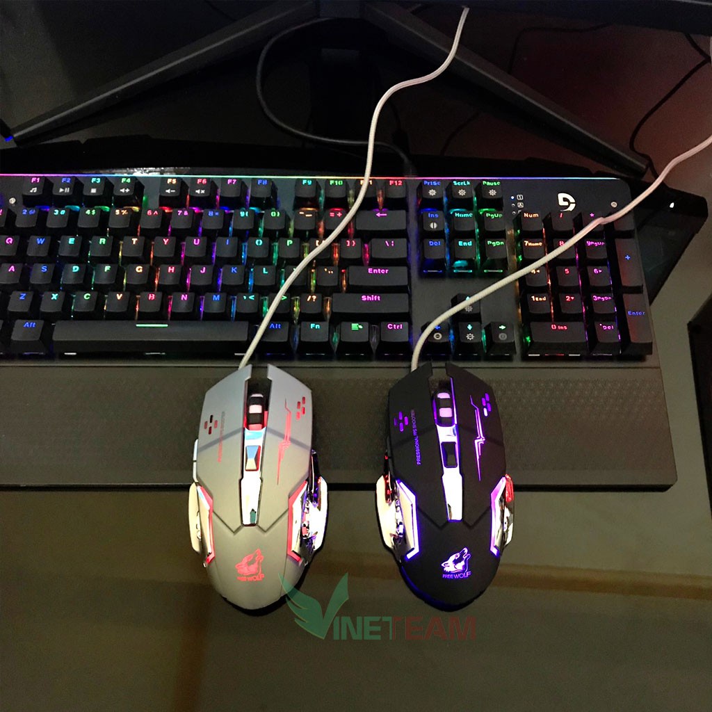 Chuột chuyên game 6D - LED 7 màu FREE WOLF -dc2220