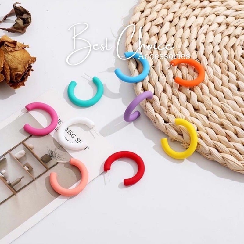 Bông Tai Khuyên Tai Nữ Tròn Nhiều Màu Sắc Best Choice Accessories