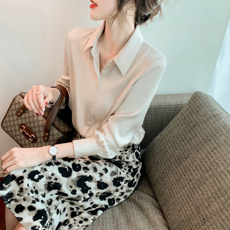 Áo Sơ Mi Voan Trơn Tay Dài Thời Trang Đơn Giản Cá Tính Kiểu Hàn Quốc