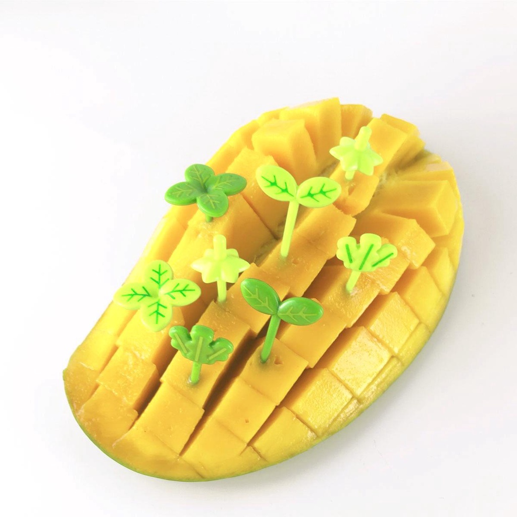 Nĩa Ăn Trái Cây Salad Mini Bằng Nhựa Màu Ngà Cho Trẻ Em
