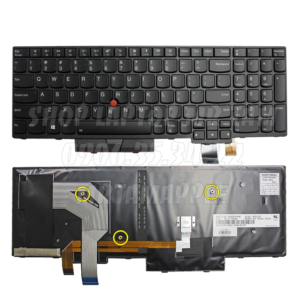 (KEYBOARD) BÀN PHÍM LAPTOP LENOVO T570 dùng cho Thinkpad T570 T580 P51s P52s