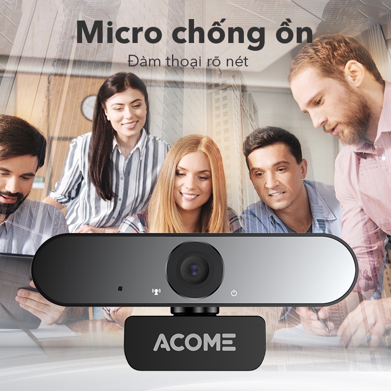 Webcam Máy Tính Full HD 1080P ACOME AWC11 Có Mic Camera  Ảnh Siêu Nét Dùng cho PC Laptop Hỗ Trợ Học Online Video Call