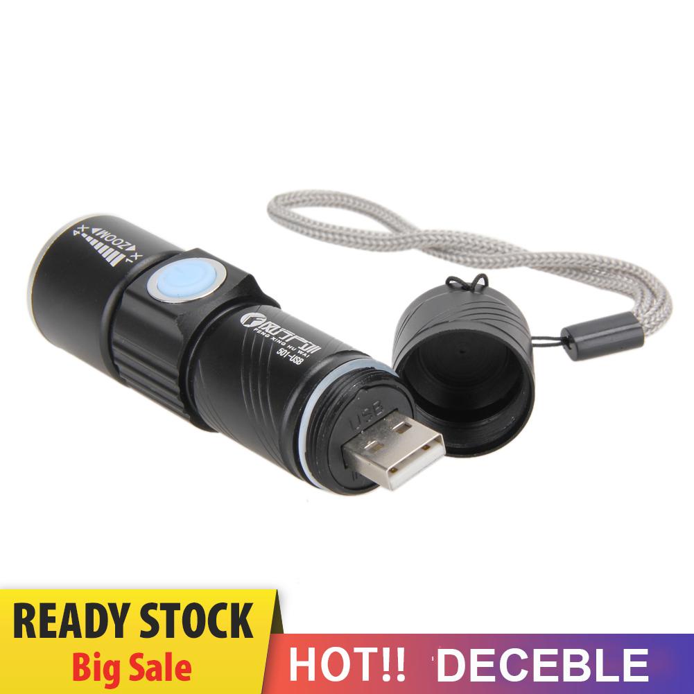 Đèn Pin Led Cree 800lm Chống Thấm Nước Có Thể Sạc Lại Bằng Cổng Usb
