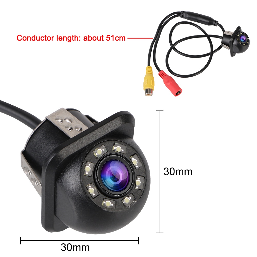 170° Camera Chiếu Hậu Cho Ô Tô Hỗ Trợ Tầm Nhìn Ban Đêm Góc Rộng 8 LED | BigBuy360 - bigbuy360.vn