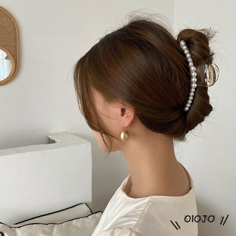 Kẹp Tóc Kim Loại Đính Ngọc Trai Nhân Tạo Thanh Lịch Cho Nữ