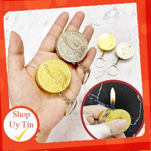 (hcm) 𝘽𝙖̣̂𝙩 𝙇𝙪̛̉𝙖 Móc Khóa Đồng Xu 1 đô Đa năng tiện lợi
