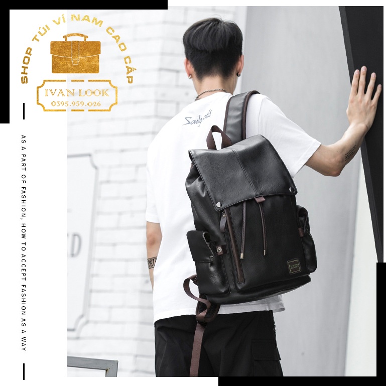 Balo Thời Trang Nam Nữ Unisex Chống Nước Chống Xước - Cặp Có Ngăn Đựng Latop - Balo Nam IVAN LOOK