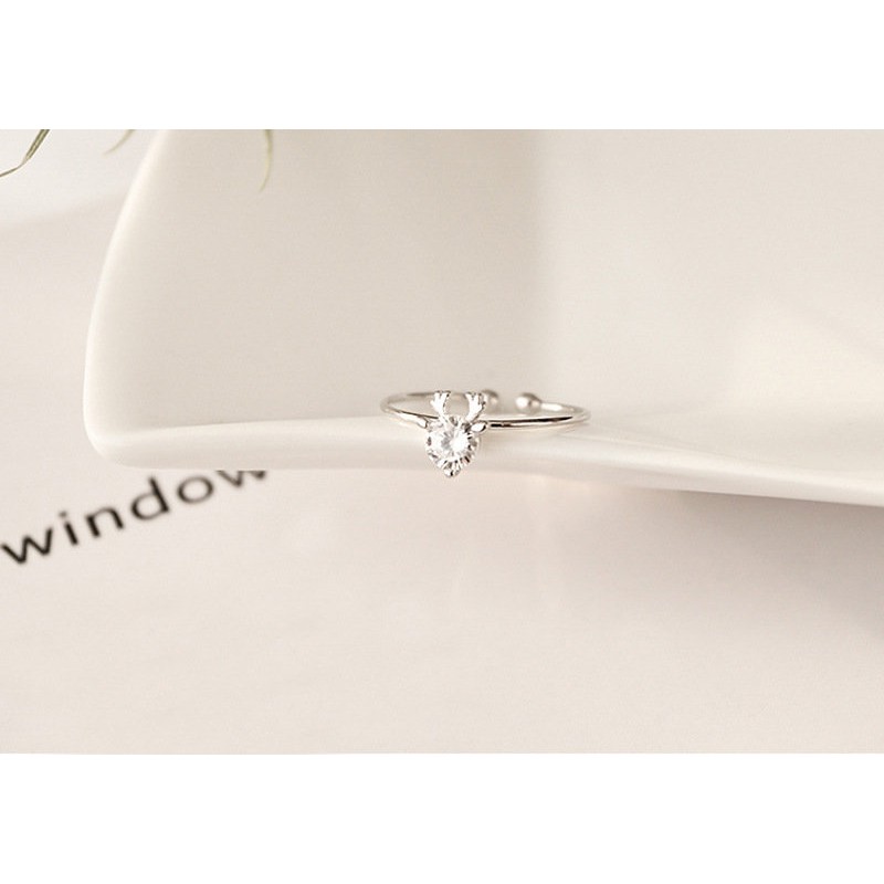 Nhẫn Đeo Ngón Tay Đính Đá Zircon Nhỏ Dễ Thương Phong Cách Hàn Quốc Nhật Bản Cho Nữ