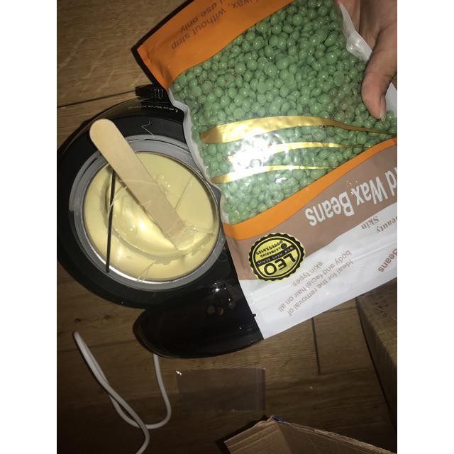 (Free que gỗ) 100g Sáp wax lông nóng dạng hạt đậu Viên Hard Wax Beans Cao Cấp