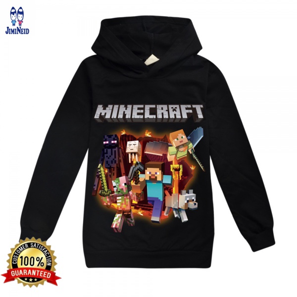 Áo Hoodie Tay Dài In Họa Tiết Game Minecraft Độc Đáo Cho Bé Từ 4-15 Tuổi