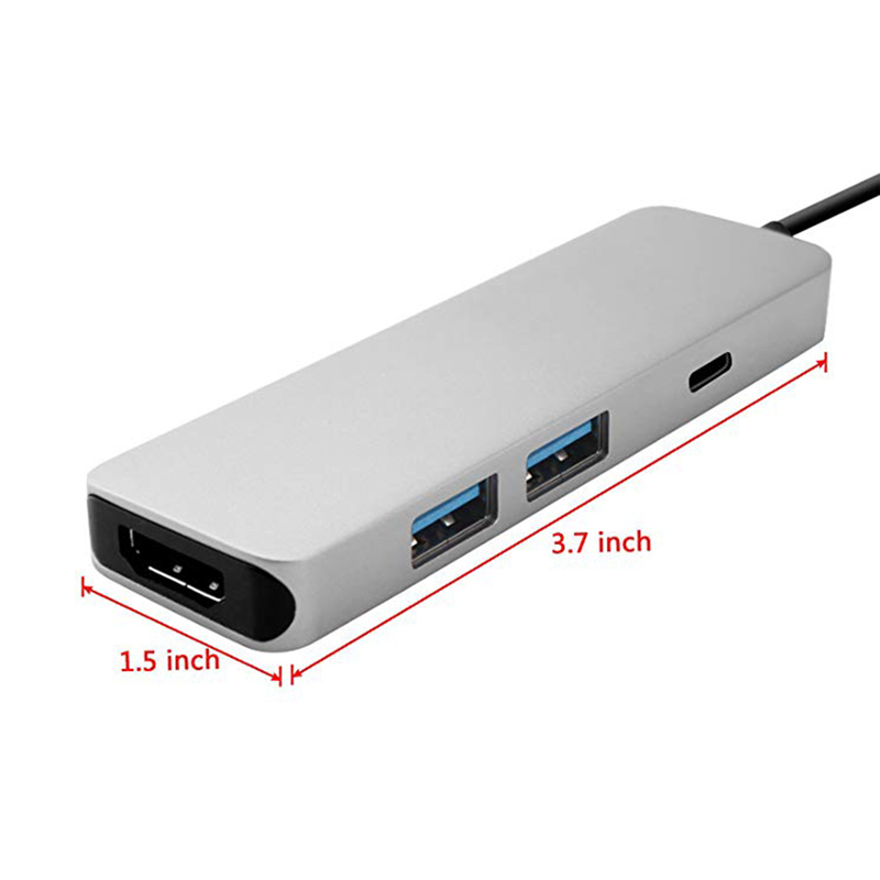 Hub USB 3.1 Type-C sang HDMI 4K Thunderbolt 3 USB C tương thích với đầu đọc Usb3.0 TF SD