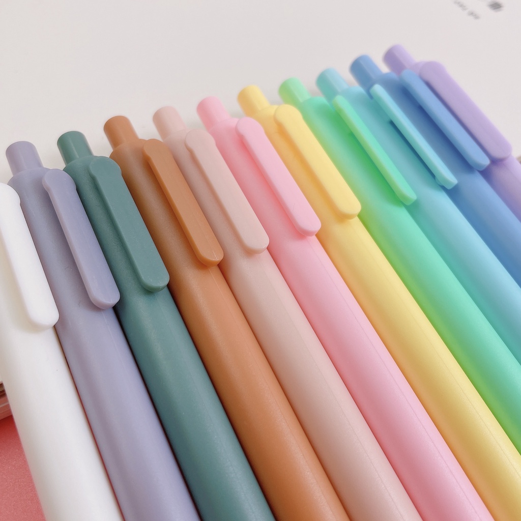 Combo 10 Bút bi thân màu Pastel_Mẫu ngẫu nhiên_Guden Stationery