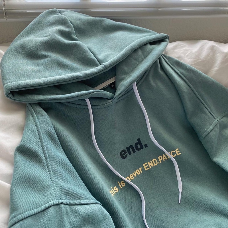 Áo nỉ hoodie unisex Homies liền mũ có túi in hình NEVER END