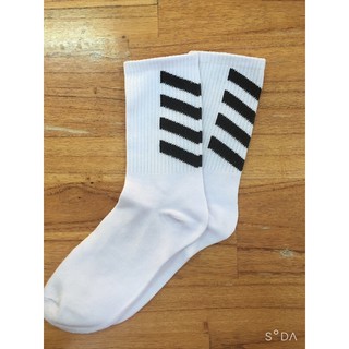 Tất tia lửa điện Off White-Black cổ dài
