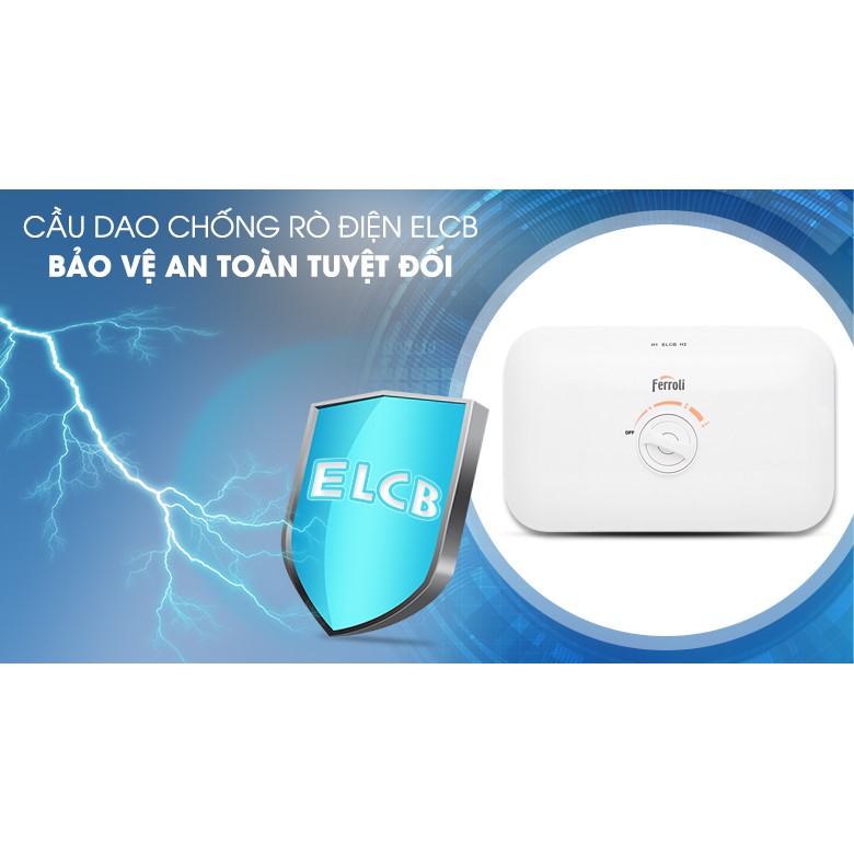 Bình nóng lạnh trực tiếp 4500W 💥 Ferroli RITA FS-4.5 TM 💥 Bảo Hành 5 năm