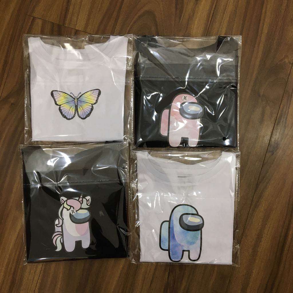 Áo Croptop Nữ Ngắn Tay Hoạ Tiết Among Us - Áo Croptop Chất Thun Màu Trắc Basic CT001