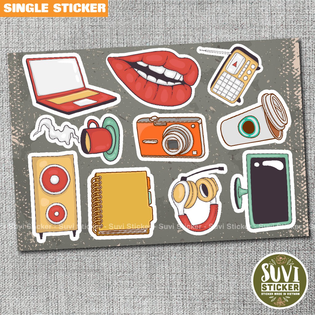 Single Sticker - Hình dán Đồ Dùng chống nước sticker dán laptop, điện thoại, đàn guitar, mũ bảo hiểm, vali. SG21