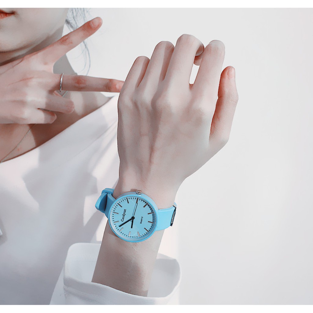 [Cực Đẹp] Đồng Hồ Nữ Dây Caosu Candycat Nhiều Màu Phong Cách Hàn Quốc - Hazo