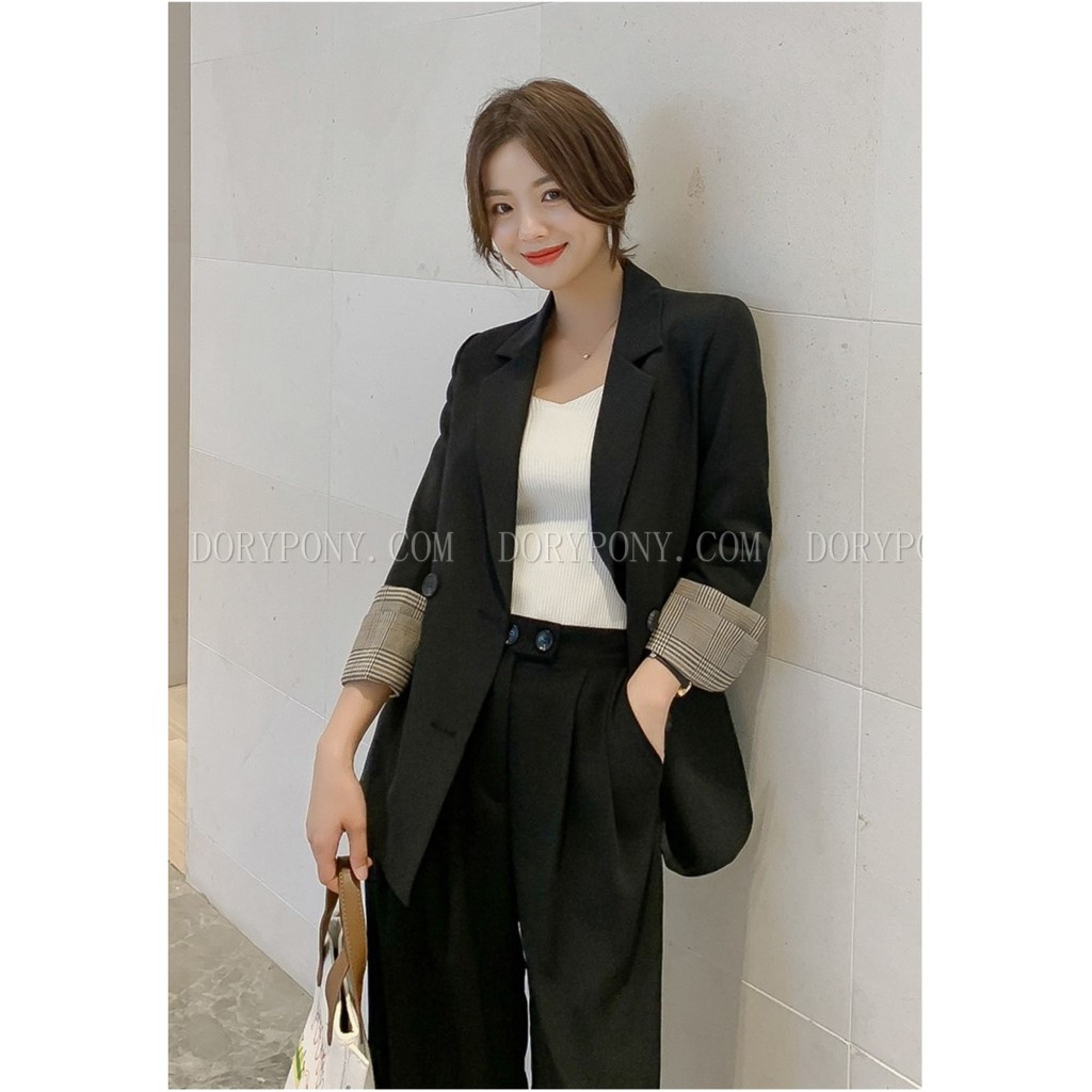 [Ảnh thực tế + Video 2 màu] - Áo BLAZER TRƠN TAY KẺ DORYPONY KALA SLIM FIT SUIT– AK052 (Giá siêu tốt) - 2 màu