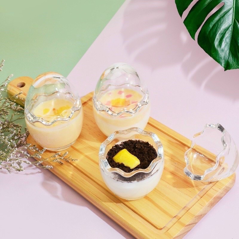 Hũ thuỷ tinh hình quả trứng làm bánh , sữa chua cho bé