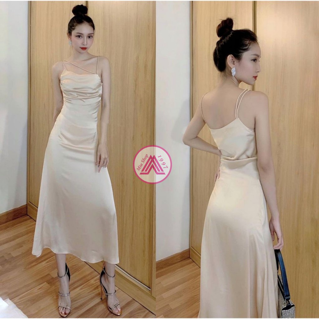 Đầm Maxi Phi Lụa Dây Kiểu (NUDE+TRẮNG+TÍM) | BigBuy360 - bigbuy360.vn