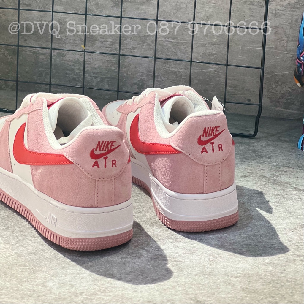 Giày thể thao Air_Force 1 Low Valentine Day Love/Af1 Hồng Trắng, AF1 màu hồng xinh yêu cho nữ