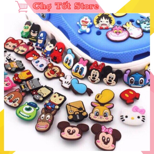 Combo 10Jibbit, Sticker 2D siêu dễ thương gắn vô dép cá sấu, shop bóc ngẫu nhiên 88234 Chợ Tốt Store