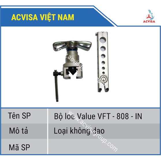 Bộ Loe Ống Đồng Lệch Tâm Value Model VFT-808-IN (1 Kẹp, Không Dao)