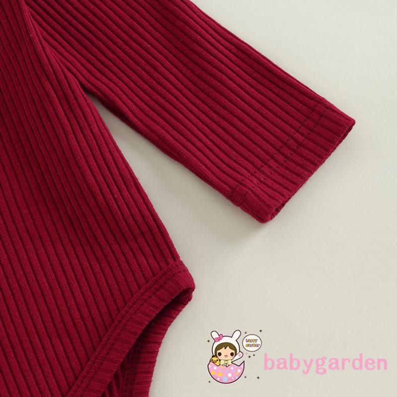 Bộ Áo Liền Quần Tay Dài Cổ Cao Màu Trơn + Quần Dài Ống Loe In Hoa + Băng Đô Cài Tóc Thời Trang Mùa Thu Cho Bé Gái 0-18 Tháng Tuổi