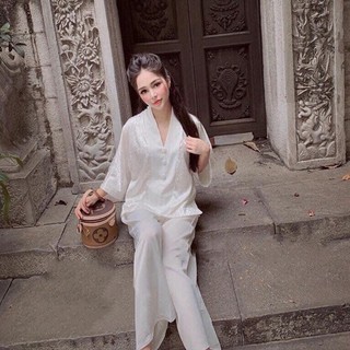 Quần áo đi chùa đồ lam đi chùa mẫu gấm nẹp cao cấp cực đẹp