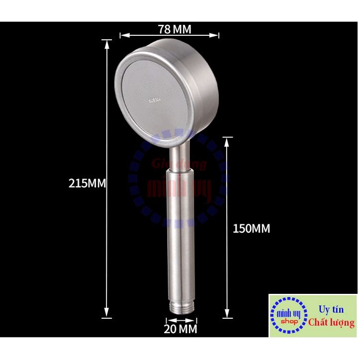 [INOX304] Vòi hoa sen tăng áp - bát sen tắm - tay sen tắm LUV1