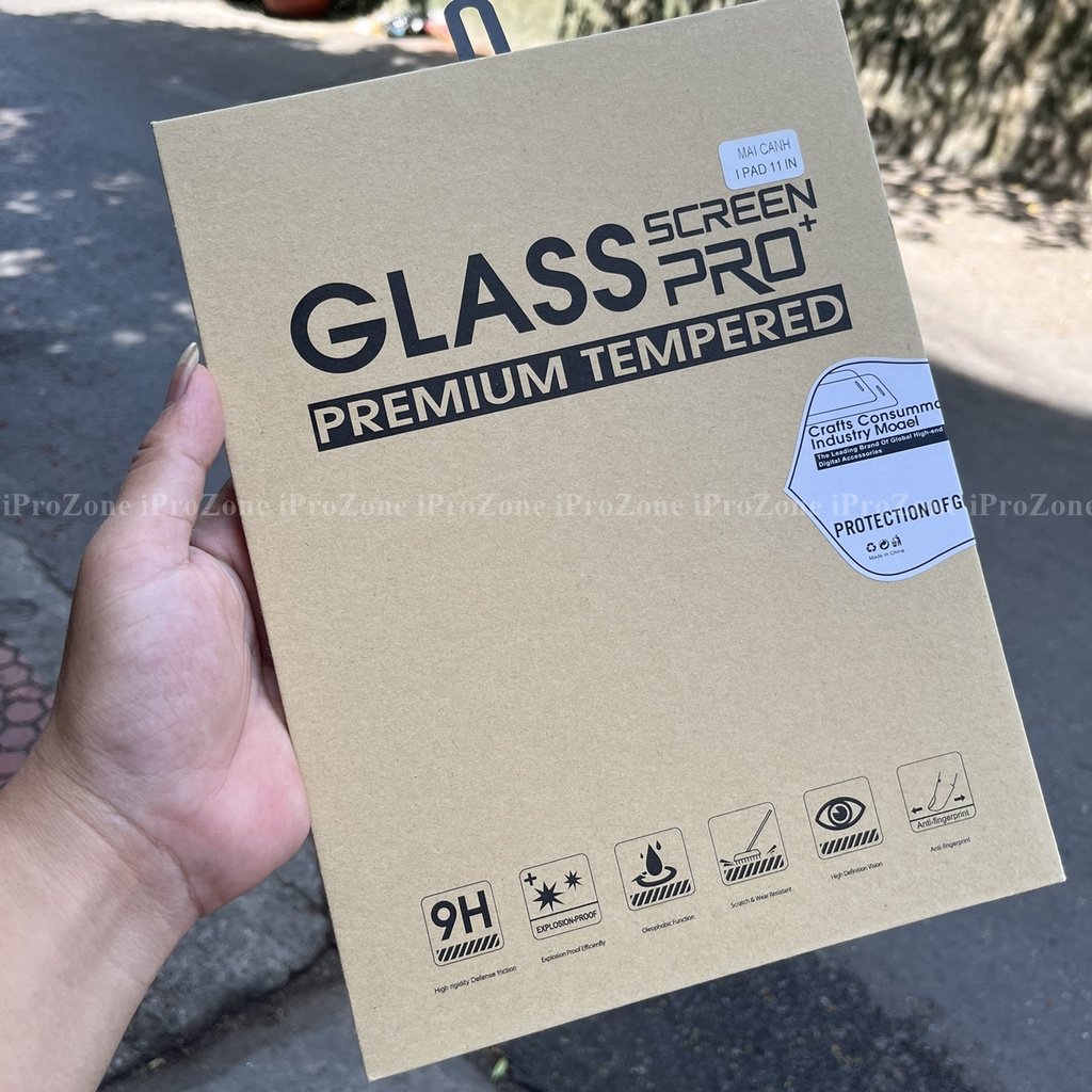 Kính cường lực mài cạnh cho IPad 10.9 2022 , IPad Pro 11 inch M1 , Air 4 , Air 5 10.9 inch, IPad Pro 12.9 inch