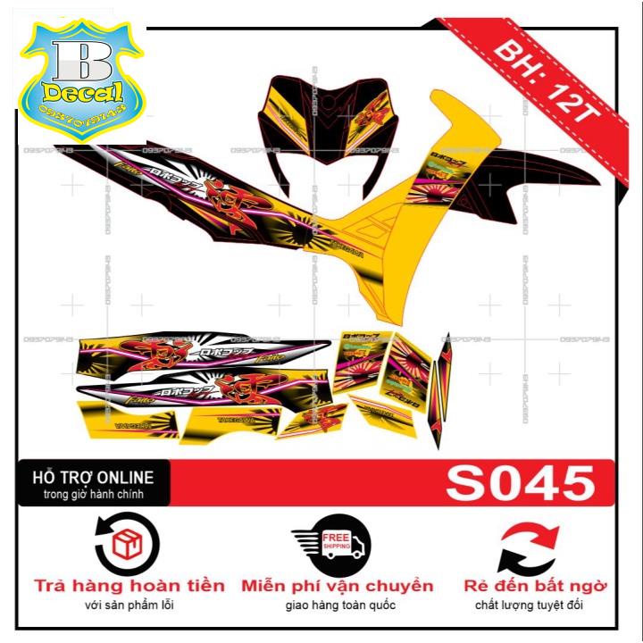 ( Quí khách vui lòng mang ra tiệm cho thợ dán ) Tem SIRIUS MẶT TRỜI VÀNG ĐEN S045 [Bi Decal]