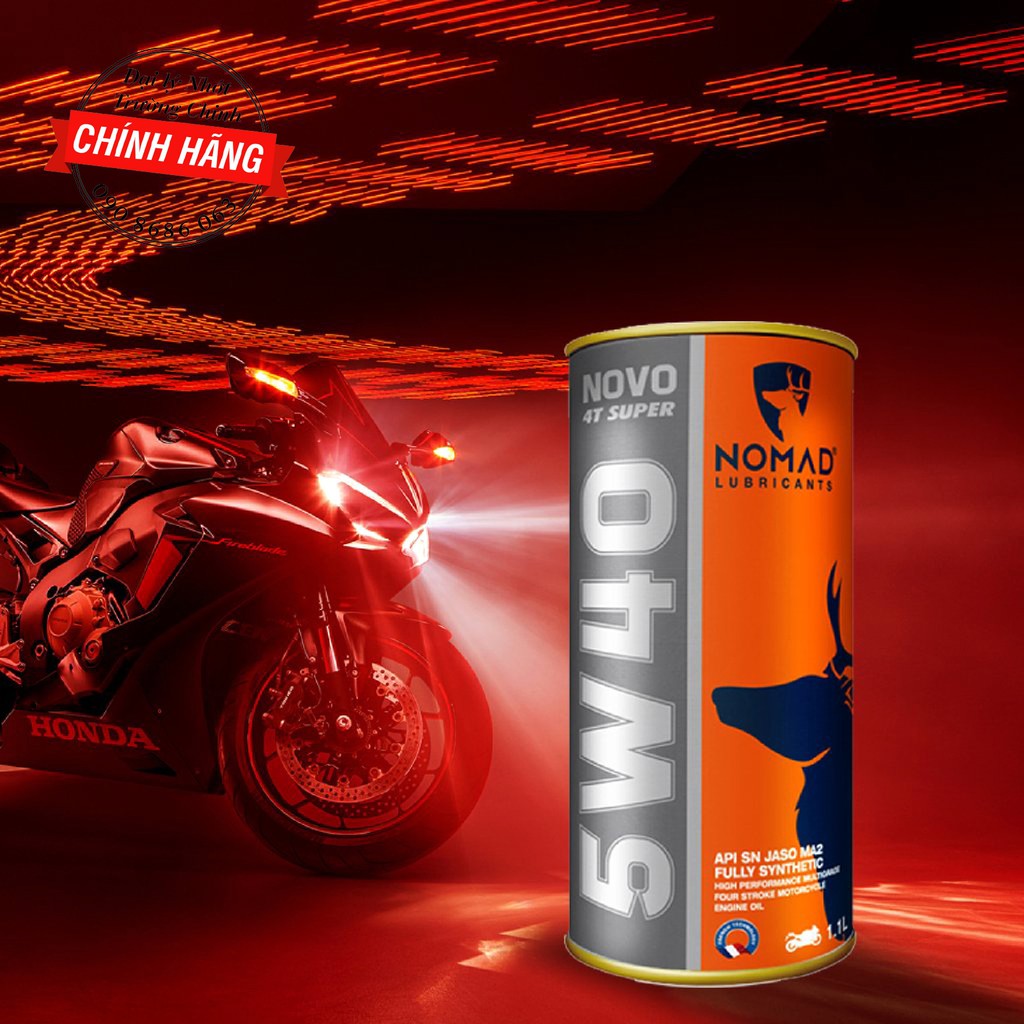 Nhớt Nomad Super 4T 5W40 1.3L dành cho xe raider, moto