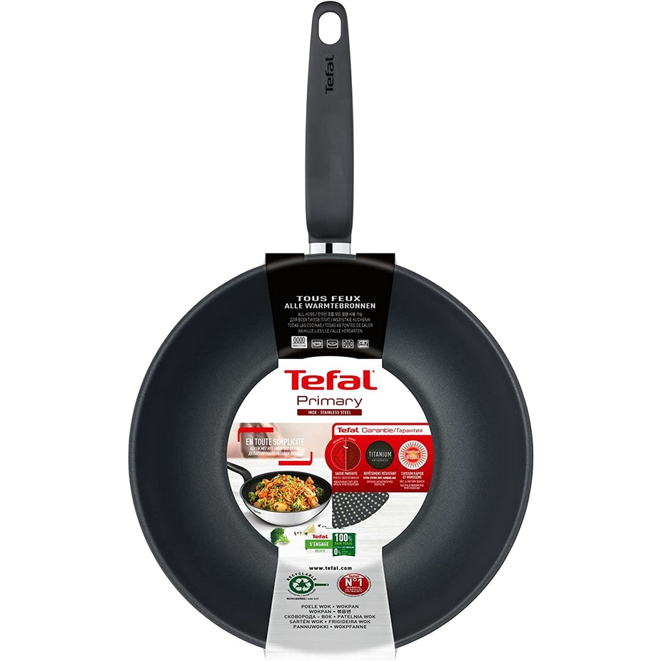 Chảo xào sâu lồng inox 28cm chống dính đế từ Tefal Primary E3091904 - Hàng chính hãng