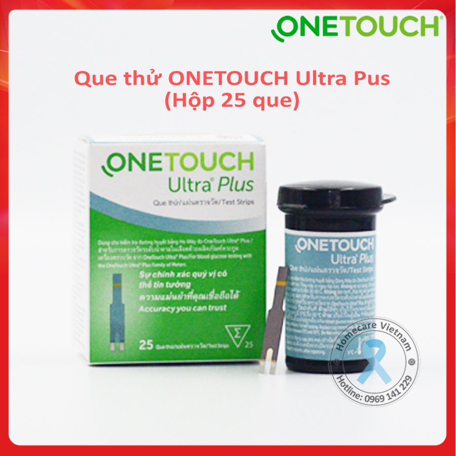 Que thử đường huyết OneTouch Ultra Plus Flex ⚡ Sản xuất tại Anh, hộp 25 que thử