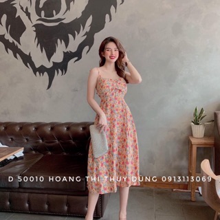 Váy maxi dây hoa nhí cúp ngực cực điệu